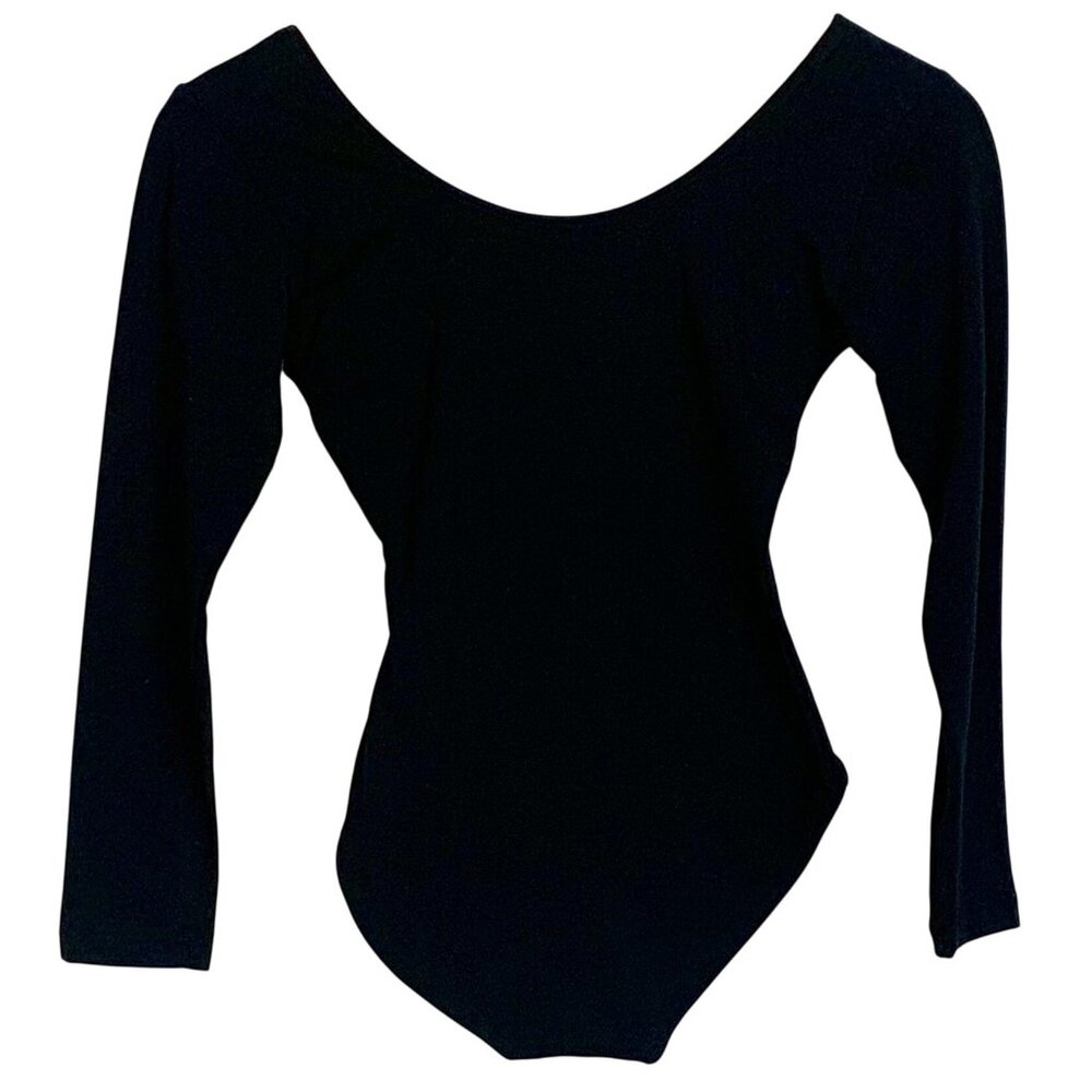 Adult Black Long Sleeve Leotard Scoop Neck Dancewear Next Generation Size S